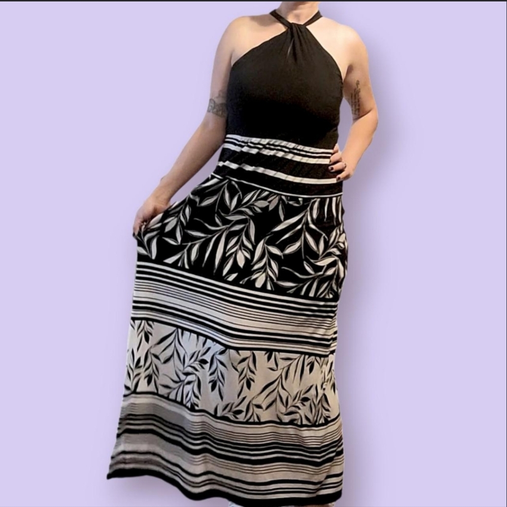 Studio One Black & White Maxi Dress